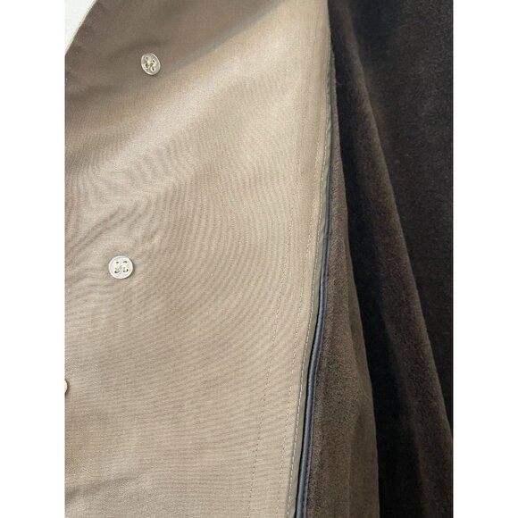 London Fog Men's Trench Coat Pea coat Zip Out Lining Size 42 Reg Tan VTG - Picture 14 of 16